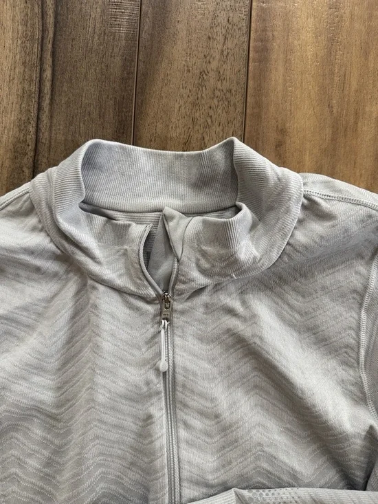 Athleta Light Gray Women's Zip-Up Jacket - Picture 3 of 3